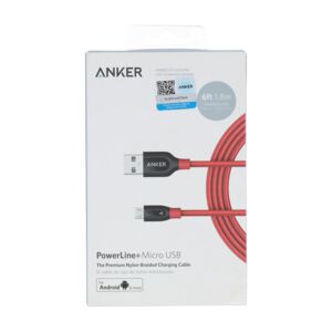 Anker Powerline+ Micro USB Nylon Cable Red 6ft Anker Powerline+ Micro USB Nylon Cable Red 6ft